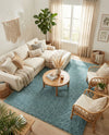 Plush Oasis Collection Area Rug - Serenity (Light Slate Blue) Rectangle Light Slate Blue  lifestyle 32