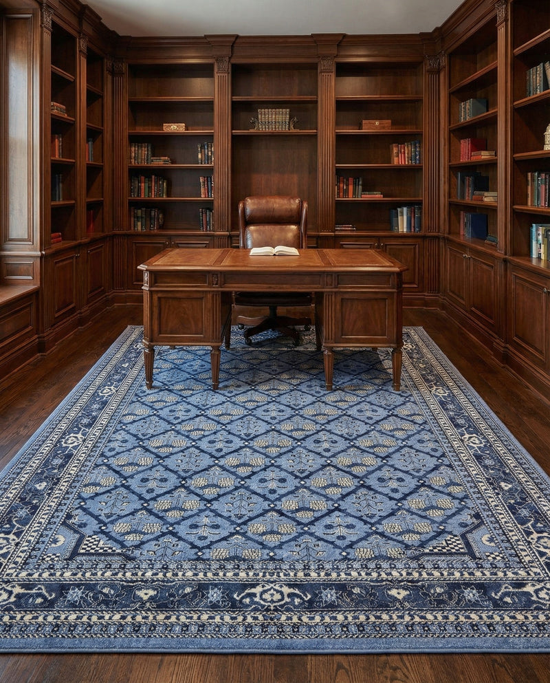 Horizon Collection Area Rug -  Aurora Rectangle Blue  lifestyle 27