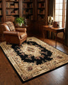 Versailles Elegance Collection Area Rug -  Vincennes Rectangle Black  lifestyle 47
