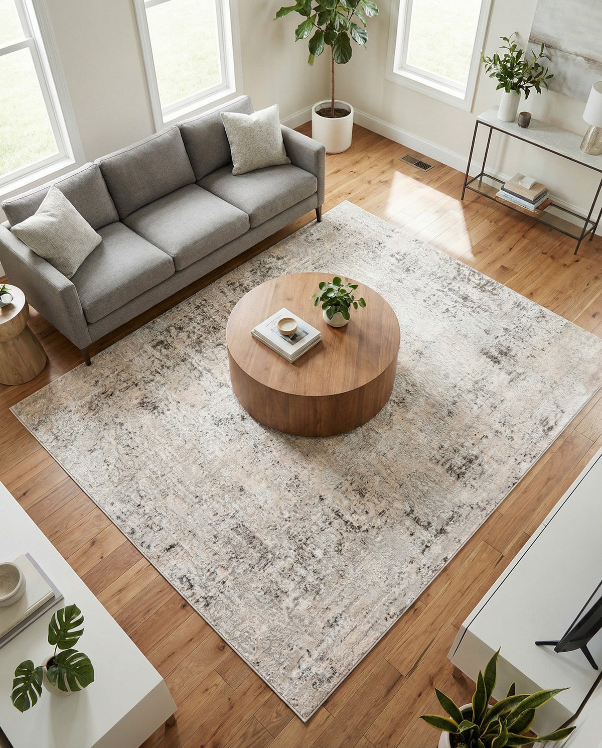 Aegean Elegance Collection Area Rug -  Paros Square Gray  lifestyle 94