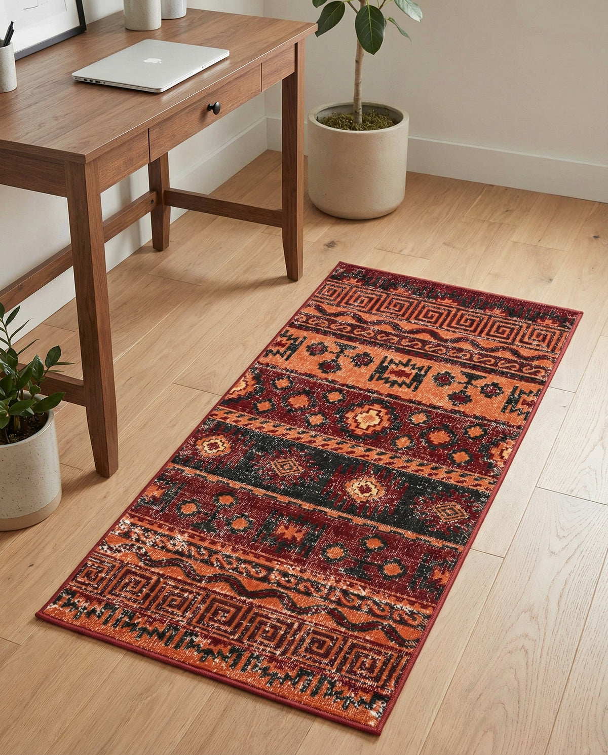Geneva Terrace Collection Area Rug - Montreux Runner Rust Red  lifestyle 159