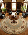 Versailles Elegance Collection Area Rug -  Louveciennes (Green) Round Green  lifestyle 82