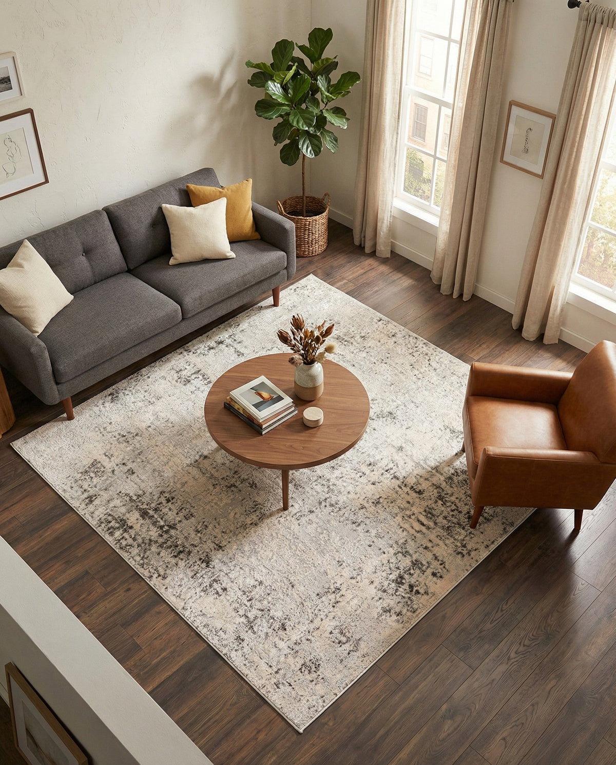 Aegean Elegance Collection Area Rug -  Paros Square Gray  lifestyle 85