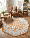 Savannah Elegance Collection Area Rug - Augusta (Rust Red) Octagon Rust Red  lifestyle 62