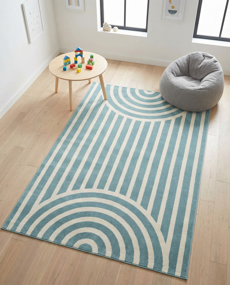 Wonder Tykes Collection Area Rug -  Joydale Rectangle Sky blue  lifestyle 13