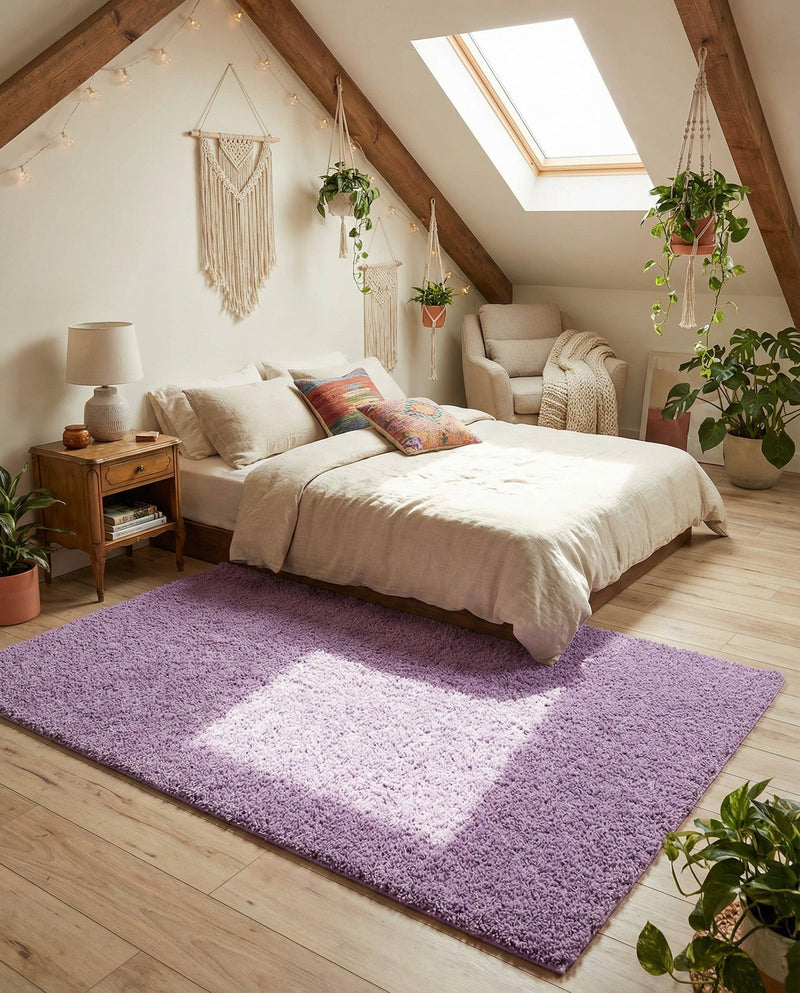 Plush Oasis Collection Area Rug - Serenity (Lilac) Rectangle Lilac  lifestyle 25