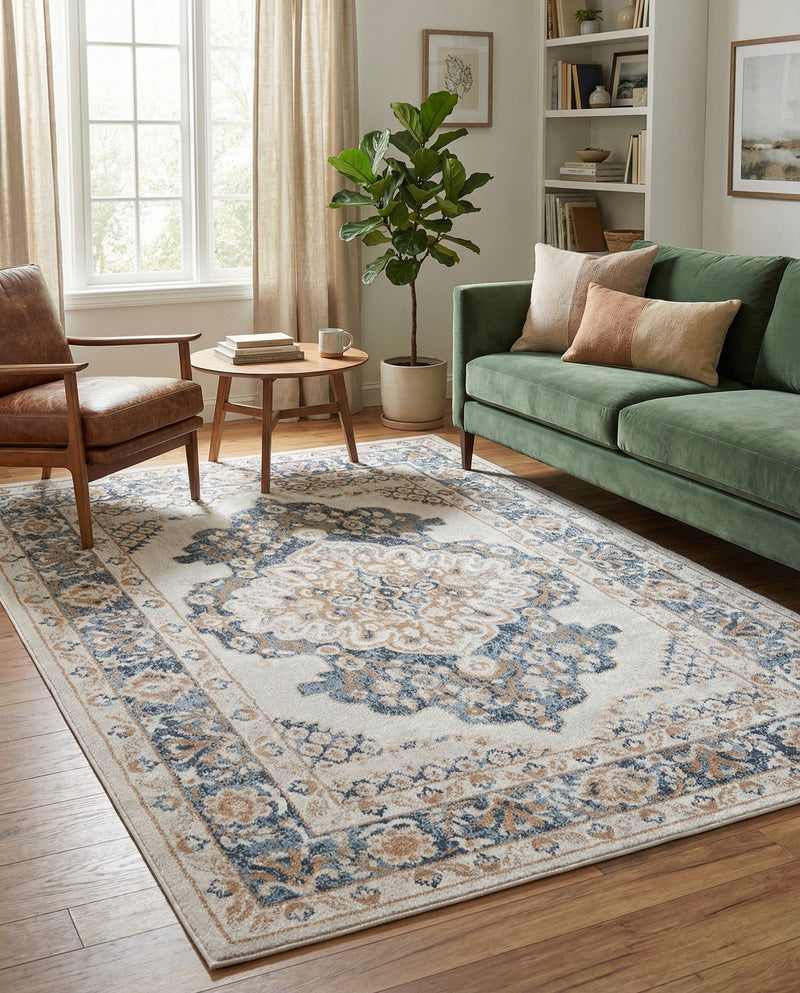Cambridge Classics Collection Area Rug -  Magdalene (Cream) Rectangle Cream  lifestyle 19