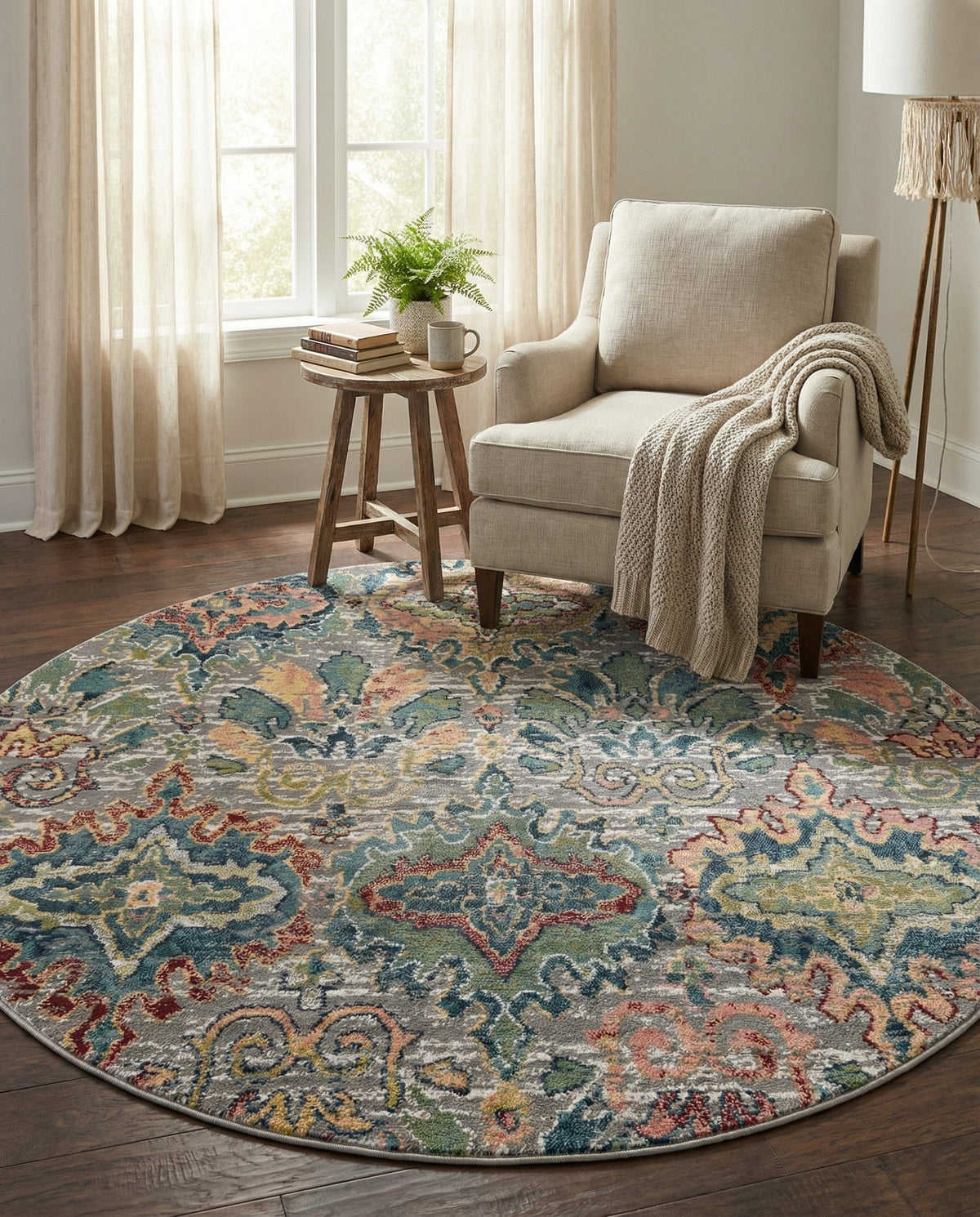 Savannah Elegance Collection Area Rug -  Forsyth Round Multi  lifestyle 171