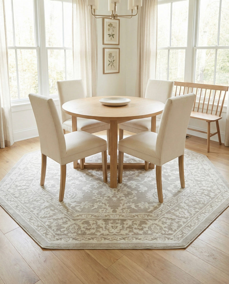 Savannah Elegance Collection Area Rug - Augusta (Light Gray) Octagon Light Gray  lifestyle 80