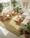 Coastal Haven Striped Jute Collection Area Rug - Marina Rectangle Yellow and Navy  lifestyle 43