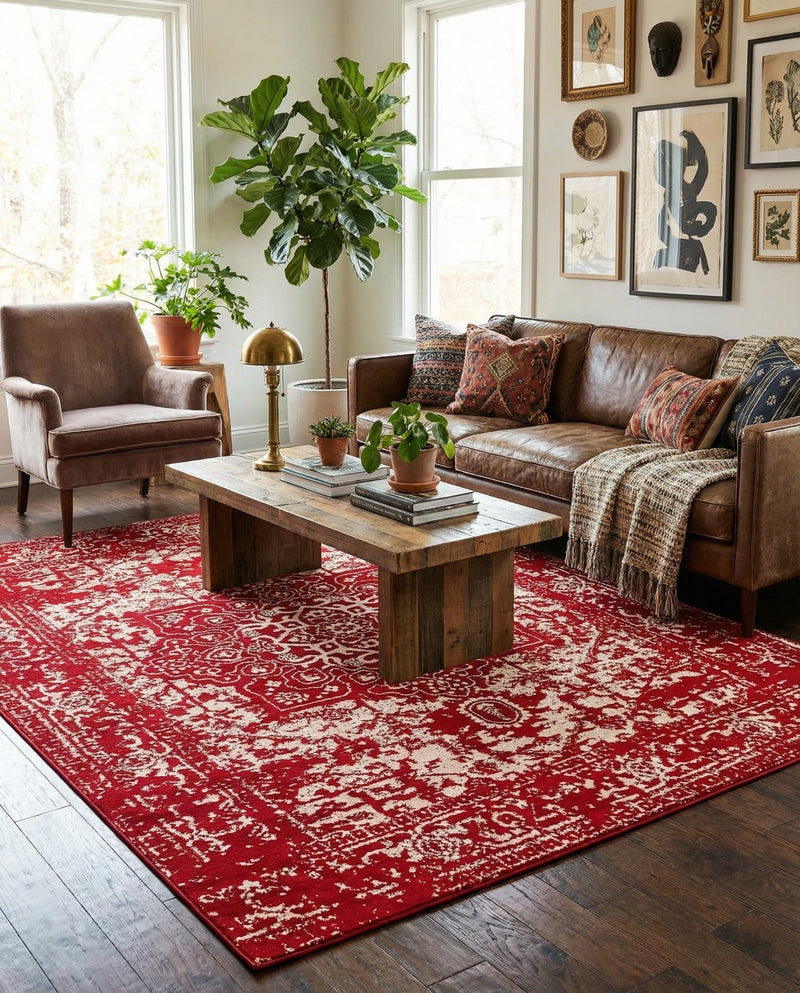 Georgetown Rugs Collection Area Rug - Dupont (Red) Rectangle Red  lifestyle 4