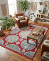 Arcadia Rugs Collection Area Rug -  Atlantis (Red) Rectangle Red  lifestyle 11