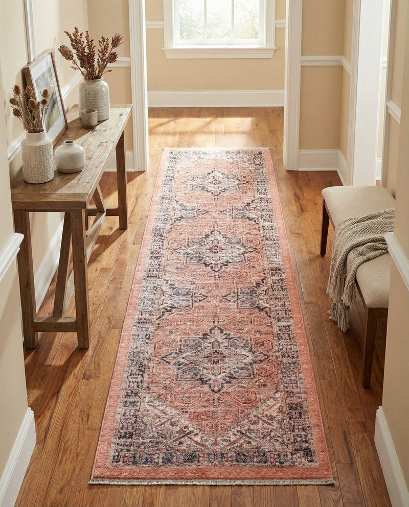 Bazaar Chic Collection Area Rug -  Chefchaouen Runner Salmon Pink  lifestyle 47