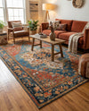 Patio Heritage Collection Area Rug -  Grove Rectangle Navy Blue and Rust Red  lifestyle 24