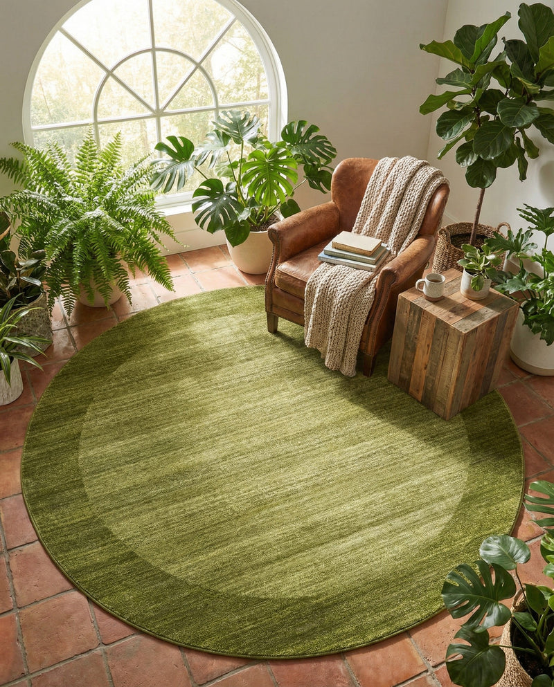 Studio Haven Collection Area Rug -  Conservatory (Light Green) Round Light Green  lifestyle 67