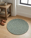 Highland Woven Jute Collection Area Rug - Glenmore (Green) Round Green  lifestyle 50