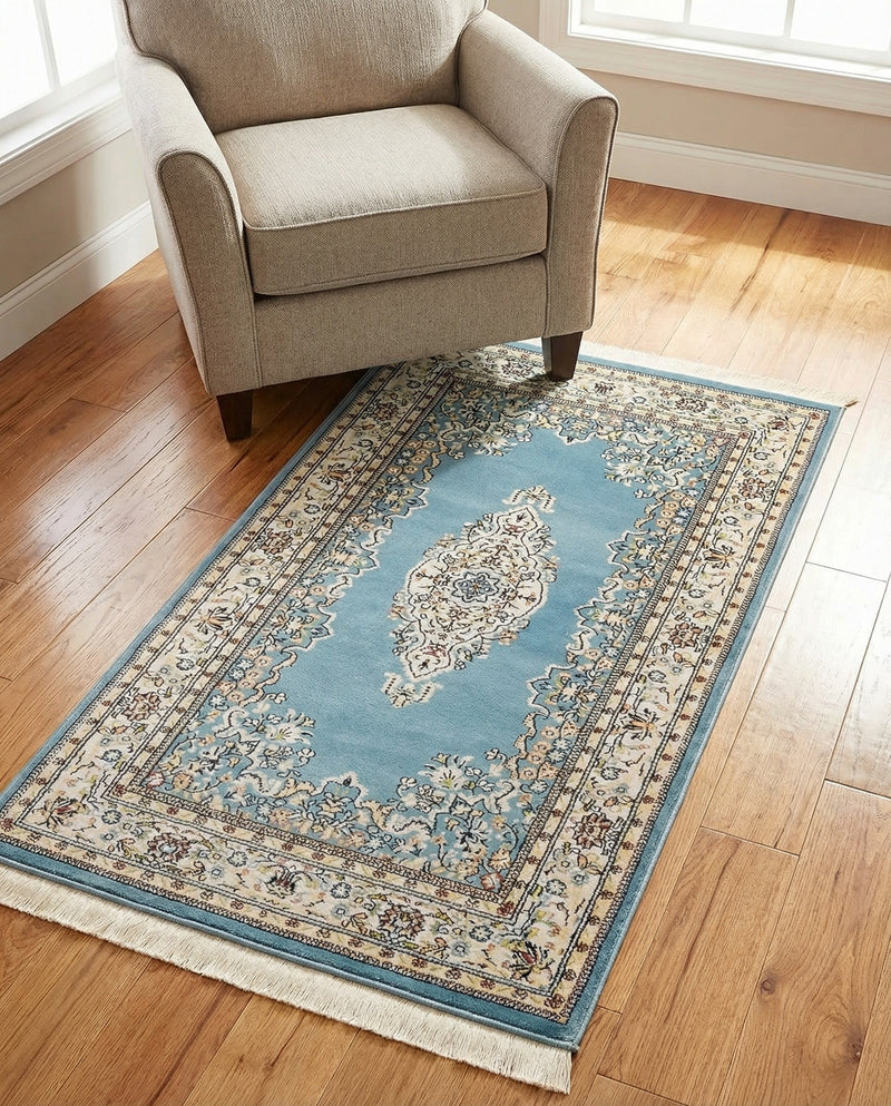 Persian Elegance Collection Area Rug - Isfahan Rectangle Blue  lifestyle 40