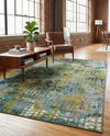 Chromatic Oasis Collection Area Rug -  Tropic Rectangle Blue Green  lifestyle 21