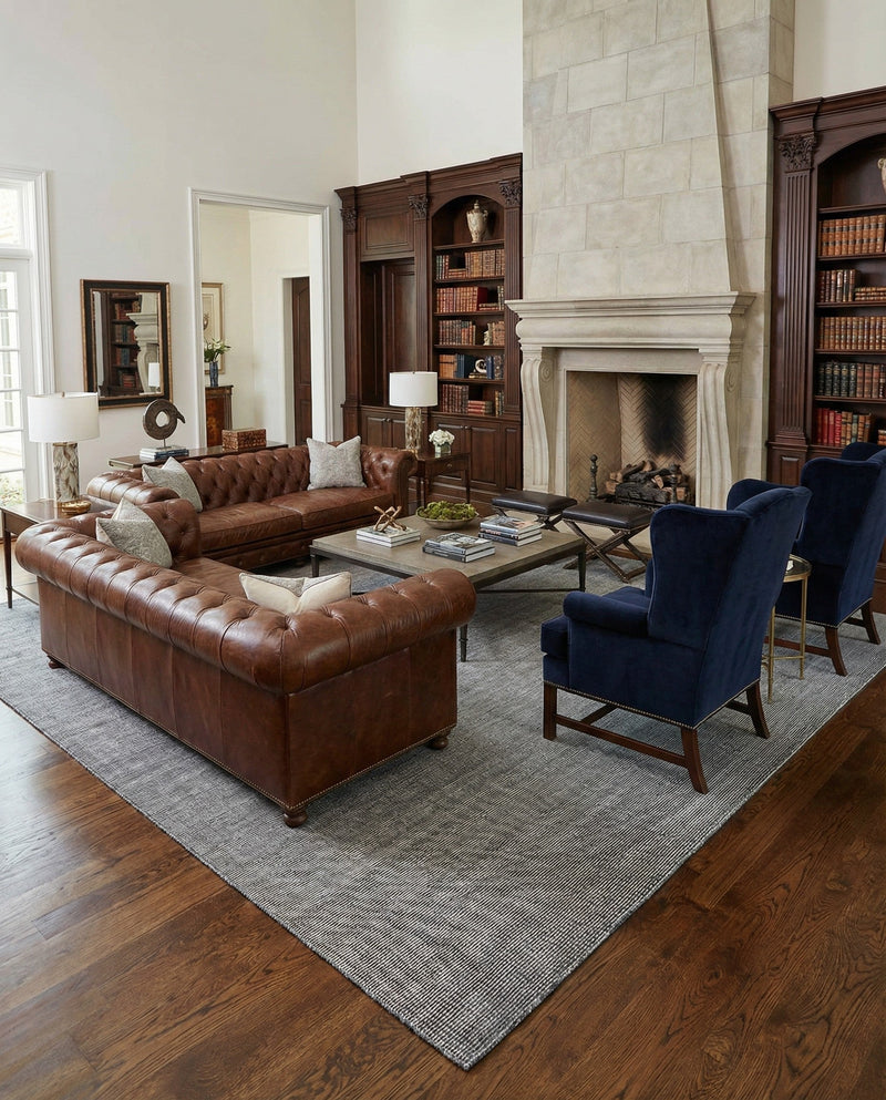 Berkshire Estate Collection Area Rug - Windsor (Earl Grey) Square Earl Grey  lifestyle 76