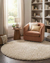 Eternal Plush Oasis Collection Area Rug -  Tranquility (Linen) Round Linen  lifestyle 72