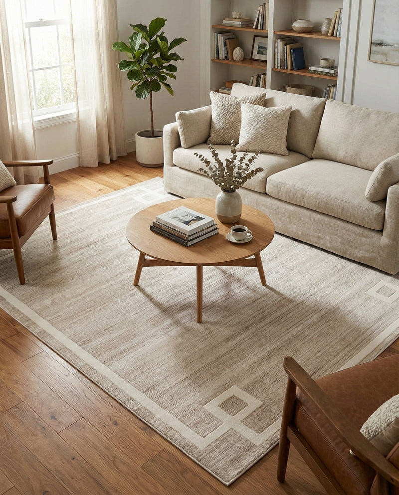 Metro Heights Collection Area Rug -  Bronx Rectangle Beige  lifestyle 44