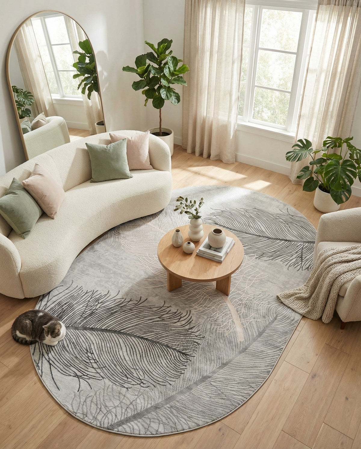 Bloomsbury Elegance Collection Area Rug -  Westminster Oval Gray  lifestyle 147