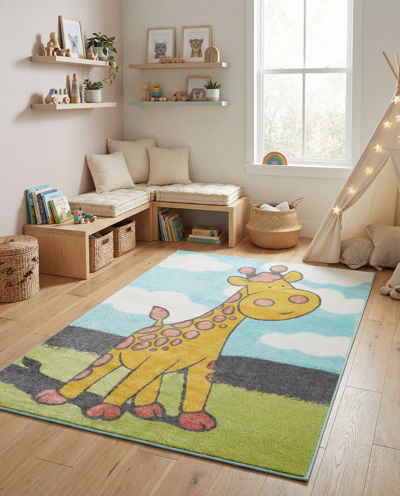 Wonder Tykes Collection Area Rug -  Frolic Rectangle Blue  lifestyle 6