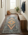 Caspian Wool Collection Area Rug - Ephesus Runner Charcoal Gray  lifestyle 44