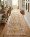 Seville Stripes Collection Area Rug - Cadiz (Yellow) Runner Yellow  lifestyle 66