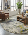 Chromatic Oasis Collection Area Rug -  Prism Round Gray  lifestyle 50