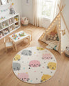 Wonder Tykes Collection Area Rug -  Dazzle Round Ivory  lifestyle 24