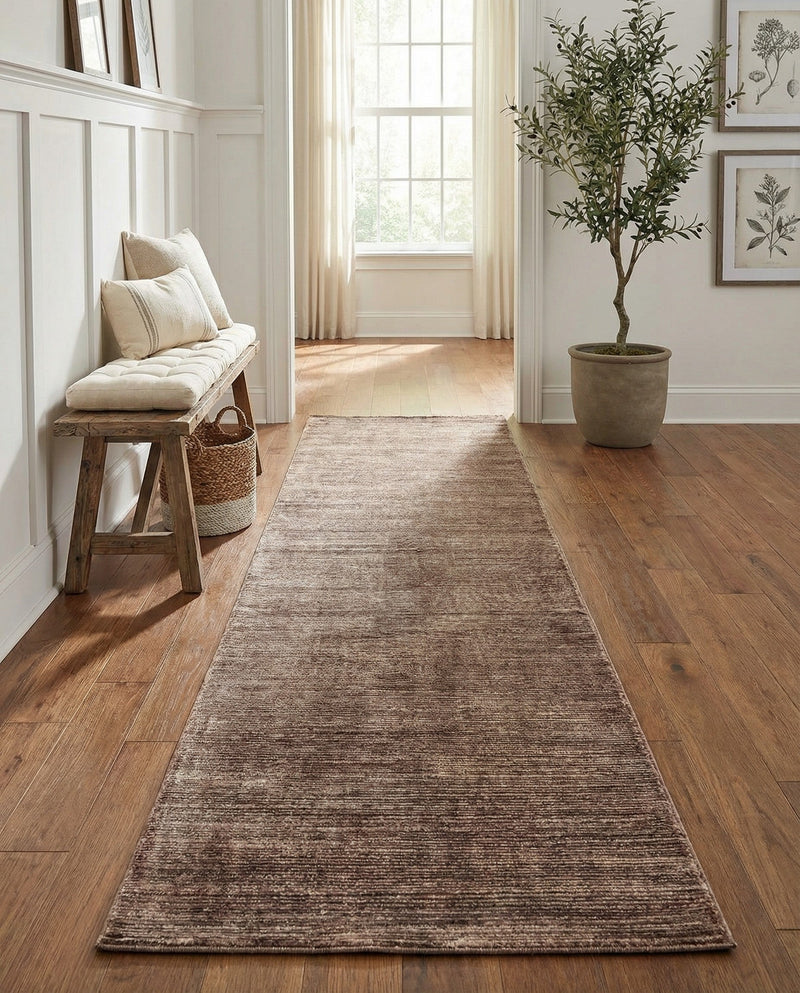 Bloomsbury Elegance Collection Area Rug -  Kensington (Brown) Runner Brown  lifestyle 33