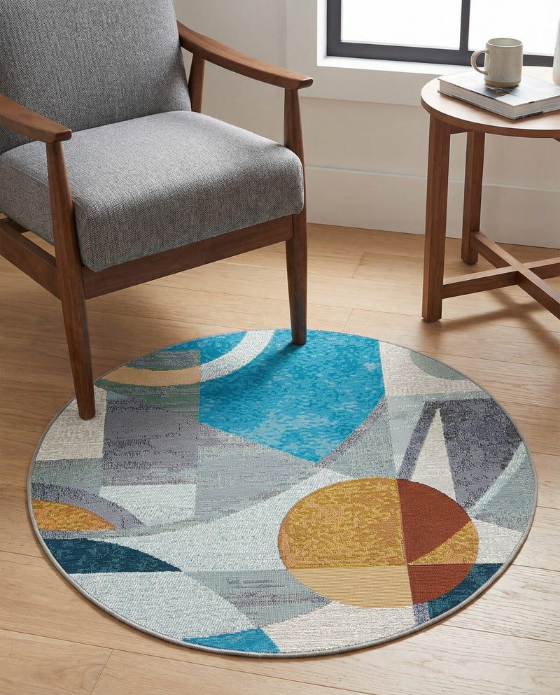 Urban Terrace Collection Area Rug -  Loggia Round Multi  lifestyle 46