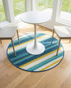 Terrace Fringe Collection Area Rug -  Veranda Round Multi  lifestyle 71