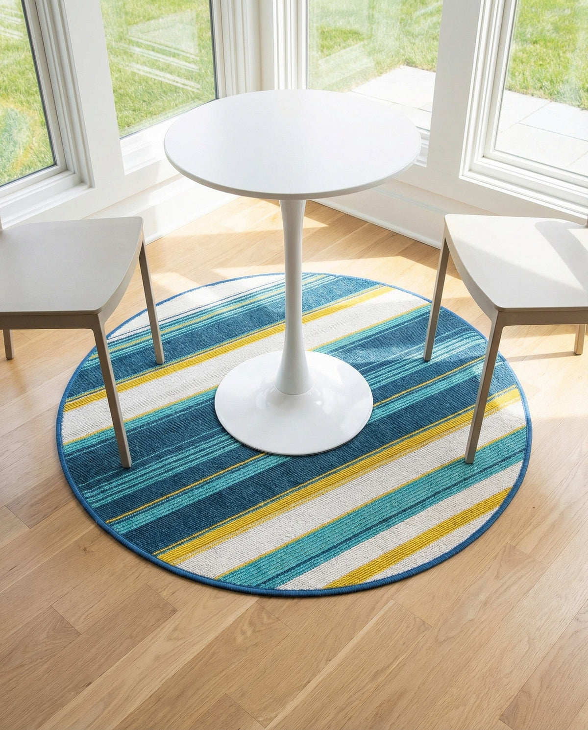 Terrace Fringe Collection Area Rug -  Veranda Round Multi  lifestyle 71