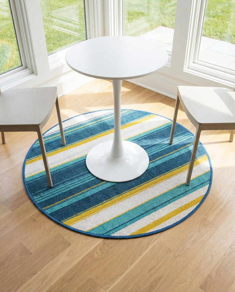 Terrace Fringe Collection Area Rug -  Veranda Round Multi  lifestyle 71