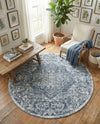 Cambridge Classics Collection Area Rug -  Magdalene (Blue) Round Blue  lifestyle 61