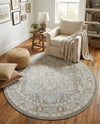 Savannah Series Collection Area Rug - Charleston (Cloud Gray) Round Cloud Gray  lifestyle 58