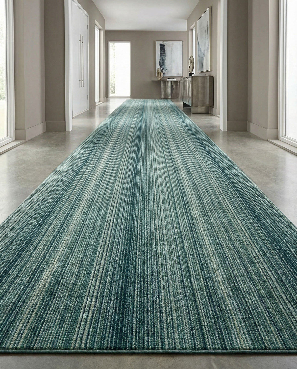 Jewel Oasis Collection Area Rug - Sapphire (Green) Runner Green  lifestyle 145