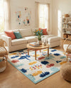 Caribbean Terrace Collection Area Rug -  StLucia Square White  lifestyle 56