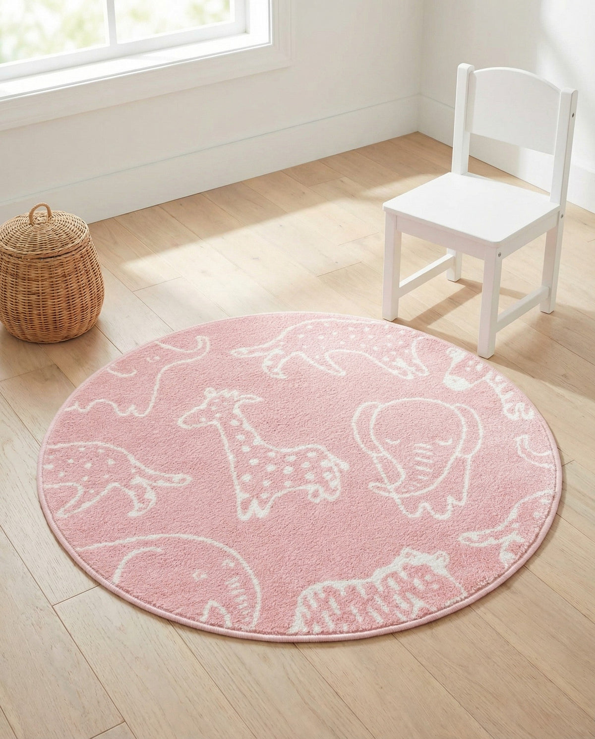 Wonder Tykes Collection Area Rug -  Spectrum Round Pink  lifestyle 155
