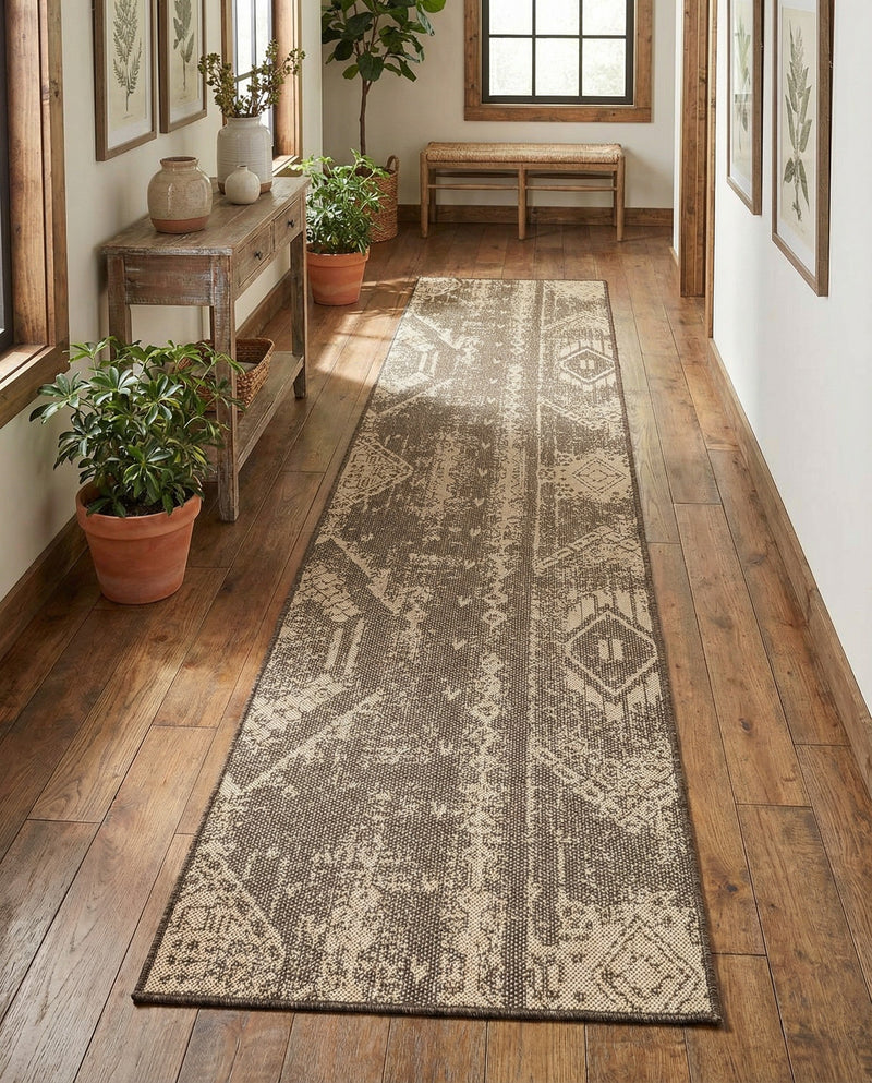 Sahara Sands Collection Area Rug -  Berenice Runner Natural and Brown  lifestyle 30