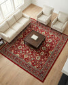 Isfahan Elegance Collection Area Rug - Naghsh-e Jahan (Red) Square Red  lifestyle 69