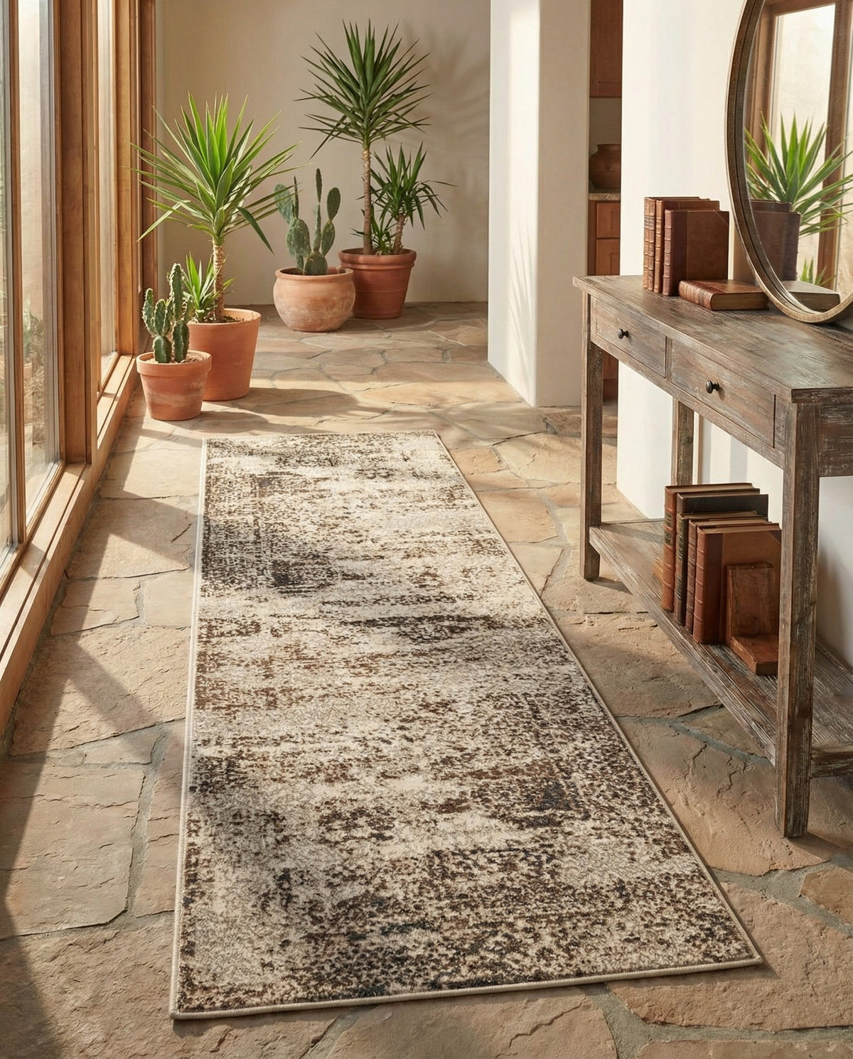 Gobi Sands Collection Area Rug -  Badain Runner Cream  lifestyle 91