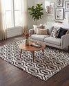 Osian Looms Collection Area Rug - Colaba Rectangle Black and White  lifestyle 41