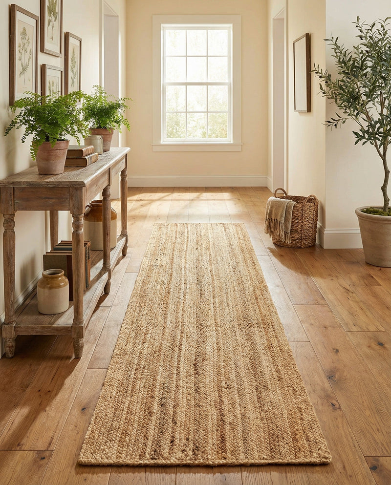 Woven Seaside Elegance Collection Area Rug - Coastline Runner Natural  lifestyle 73