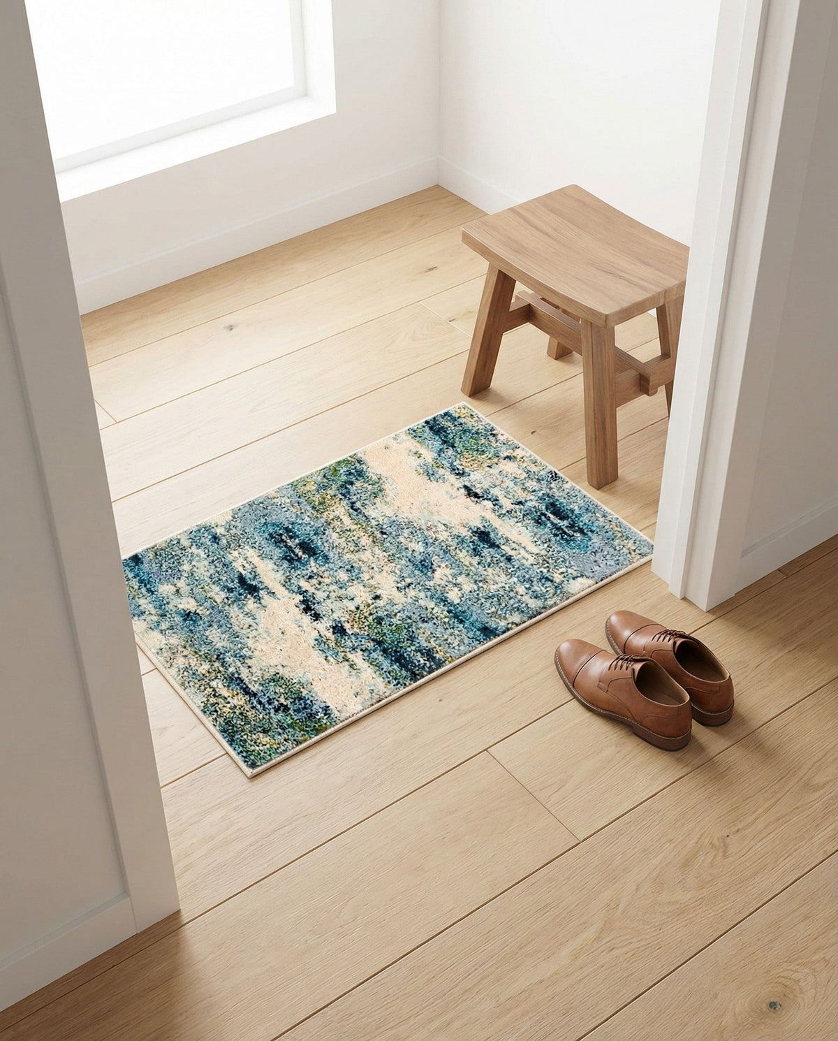 Chromatic Oasis Collection Area Rug -  Serene Rectangle Light Blue  lifestyle 6