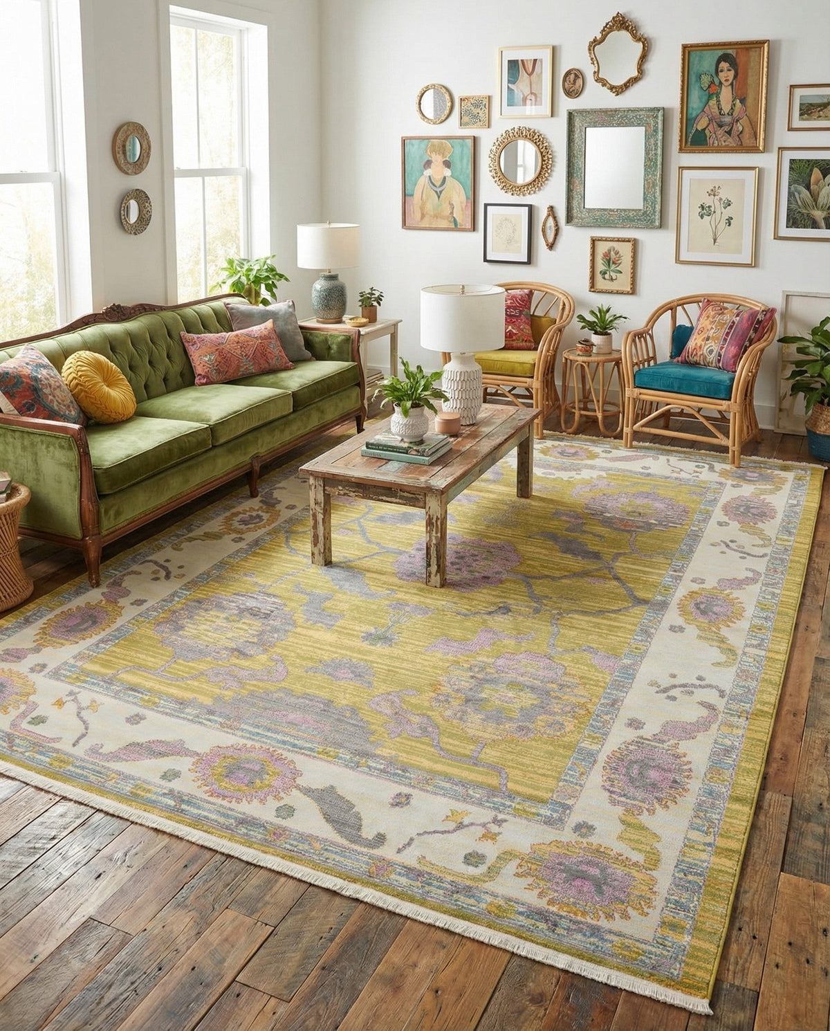Arcadia Rugs Collection Area Rug - Eden (Green) Rectangle Green  lifestyle 4