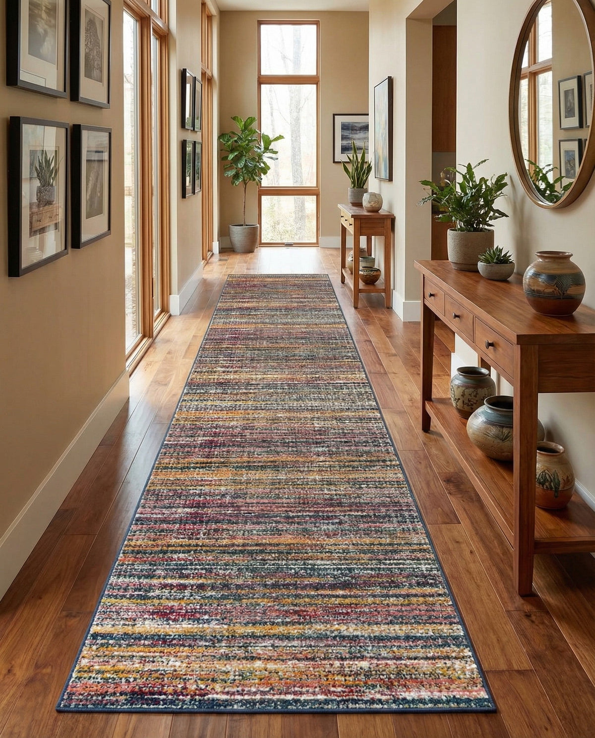 Jewel Oasis Collection Area Rug - Sapphire (Multi) Runner Multi  lifestyle 147