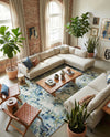 Chromatic Oasis Collection Area Rug -  Lagoon Rectangle Light Blue  lifestyle 28